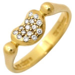 ティファニー Tiffany & Co リング 指輪 ビーン パヴェダイヤ イエローゴールド T＆Co. 18K AU750 YG エルサペレッティ 15石 10号 【中古】中古品