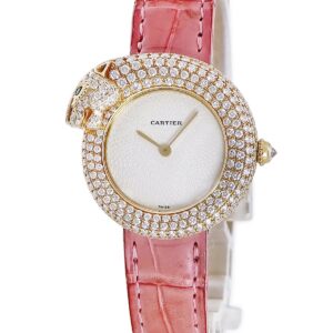 カルティエ Cartier パンテール 1925 パンサー WF317551 K18YG無垢 純正ダイヤ&エメラルド アイボリー レディース 腕時計クオーツ ベージュ 【中古】