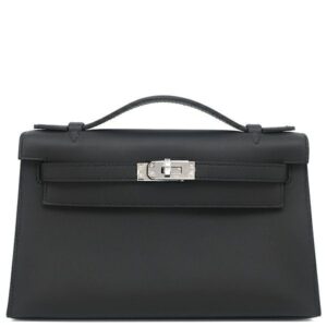 エルメス HERMES ハンドバッグ ポシェットケリー スイフト ブラック シルバー金具 新品 未使用 黒 ミニバッグ K刻印(2025年製) 【箱】 【中古】