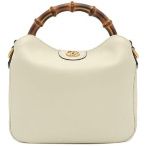 グッチ GUCCI 2WAYバッグ ダイアナ スモール レザー ホワイト ゴールド金具 バンブー 白 ハンドバッグ ショルダー 746251 【箱】 【中古】