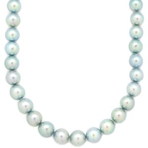 ネックレス シルバーグレー パール アコヤパール 真珠 あこやパール silver 1連 ラウンドシェイプ 【中古】