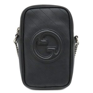 グッチ GUCCI ショルダーバッグ ブロンディ ミニ チェーン ショルダー レザー ブラック シルバー金具 黒 GG ロゴ ポシェット 760315 【箱】 【中古】新品同様品
