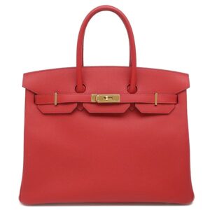 エルメス HERMES ハンドバッグ バーキン35 ヴォーエプソン ルージュカザック ゴールド金具 【PO品】 赤 X 【保存袋】 【中古】中古美品