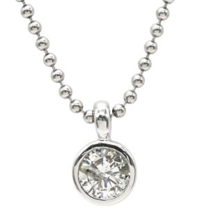 ネックレス ダイヤ ペンダント プラチナシルバー 1P 1石 1粒 ダイヤモンド 【中古】中古美品