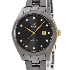 ラドー RADO ハイパークローム R32255712 未使用 純正ダイヤ デイト 限定 レディース 腕時計自動巻き ブラック 【中古】未使用保管品