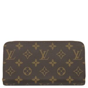 ルイヴィトン LOUIS VUITTON 長財布 ジッピー ウォレット モノグラムキャンバス モノグラム×コクリコ ゴールド金具 茶 赤 ラウンドファスナー M41896 RFID 【箱】 【中古】