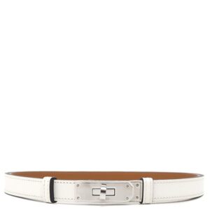 エルメス HERMES ベルト ケリー 18 ヴォーエプソン GP ホワイト シルバー金具 白 ターンロック金具 スライド調節 U刻印 【箱】 【中古】