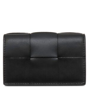 ボッテガヴェネタ BOTTEGA VENETA カードケース カセット ビジネスカードケース カーフ ブラック シルバー金具 名刺入れ マキシイントレチャート 755370VBWD38803 【箱】 【中古】