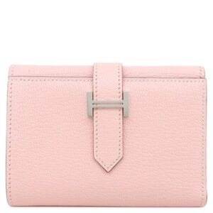 エルメス HERMES 三つ折り財布 ベアン コンビネ シェーブル ローズサクラ シルバー金具 2025年製 K 【箱】 【中古】新品同様品
