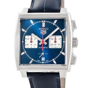 タグホイヤー TAG Heuer モナコ キャリバー ホイヤー02 クロノグラフ CBL2111.FC6453 CBL2111-0 青 スクエア メンズ 腕時計自動巻き ブルー 【中古】中古美品