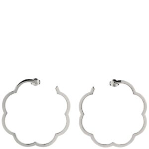 シャネル CHANEL ピアス カメリア フープピアス ホワイトゴールド CHANEL Au750 WG オープンワーク フラワー ラージ 【中古】中古品