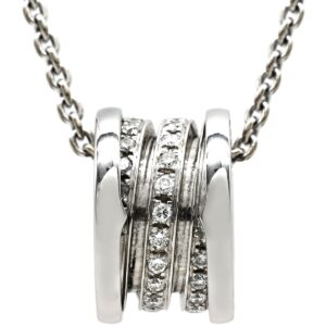 ブルガリ BVLGARI ネックレス ビーゼロワン ダイヤ ホワイトゴールド B-zero1 ペンダント 18K 750WG 旧金具 【箱】 【中古】