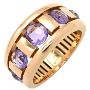 ダミアーニ DAMIANI リング 指輪 アメシスト パープル×ピンクゴールド DAMIANI Au750 PG 紫 ダイヤ1P ラウンドミックスカット 12号 【中古】
