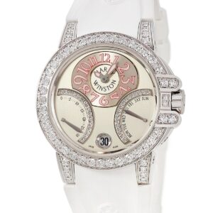 ハリーウィンストン Harry Winston オーシャン バイレトロ デイデイト 400-UABI36W K18WG無垢 純正ダイヤ レディース 腕時計自動巻き シルバー 【中古】