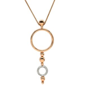 アントニーニ ANTONINI ネックレス アラスカ ダイヤモンド ピンクゴールド×ホワイトゴールド Au750 18K 18金 PG WG コンビカラー サークル 【中古】中古美品