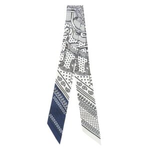 エルメス HERMES スカーフ ツイリー シルク ホワイト×マリン×ブラック 新品 未使用 【EPERON D'OR/エプロンドール】 H062978S 【箱】 【中古】未使用保管品