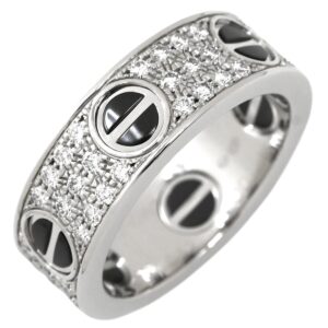 カルティエ Cartier リング 指輪 ラブリング パヴェダイヤモンド セラミック ブラック×ホワイトゴールド #52(JP12) 750 18K 18金 12号 B4207652 【保証書】 【中古】新品同様品