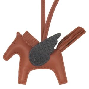 エルメス HERMES バッグチャーム ロデオPM ペガサス タッチ アニョーミロ アリゲーター シエンヌ×ブラック 茶 黒 クロコ 2024年製 W 【箱】 【中古】未使用保管品