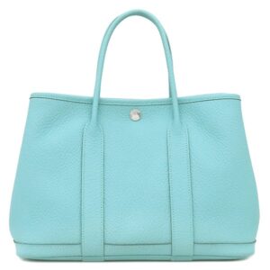 エルメス HERMES トートバッグ ガーデンパーティーTPM 30 カントリー ブルーアトール シルバー金具 水色 オールレザー T 【保存袋】 【中古】中古美品