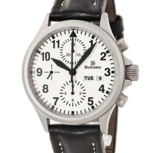 ダマスコ DAMASKO ユーロファイターモデル クロノグラフ DC57 L デイデイト スモールセコンド ホワイト メンズ 腕時計自動巻き ホワイト 【中古】