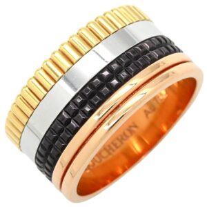 ブシュロン BOUCHERON リング 指輪 キャトル クラシック ラージ 4カラー #T58 Au750 グログラン クルドパリ ダブルゴドロン 18号 JRG00257 【中古】