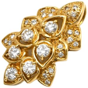 ポーラ POLA ペンダントトップ ダイヤ 0.81ct イエローゴールド Au750 18K 18金 ボタニカル 植物 リーフモチーフ 【中古】