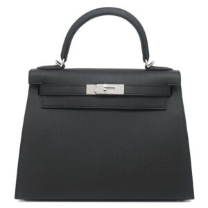 エルメス HERMES 2WAYバッグ ケリー28 外縫い ヴォーエプソン ブラック シルバー金具 ハンドバッグ ショルダー U 【保存袋】 【中古】未使用保管品