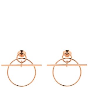 エルメス HERMES ピアス エシャペ PM ローズゴールド ピンクゴールド 18K 750 RG サークル H105117B 00 【中古】中古美品