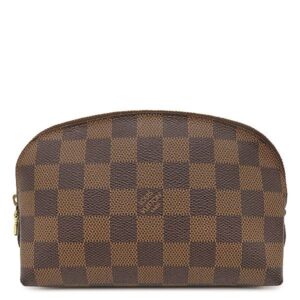 【★3％OFFクーポン】ルイヴィトン LOUIS VUITTON ポーチ ポシェット コスメティック PM ダミエキャンバス ダミエエベヌ ゴールド金具 茶 化粧ポーチ 小物入れ N47516 不明 【中古】中古品
