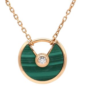 カルティエ Cartier ネックレス アミュレット ドゥ カルティエ XS グリーン×ピンクゴールド 750 18K 18金 ダイヤ マラカイト 緑 マット B7224550 【中古】中古品