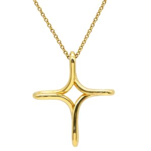 ティファニー Tiffany & Co ネックレス インフィニティ クロス イエローゴールド 750YG 18K 18金 エルサペレッティ 【中古】中古美品