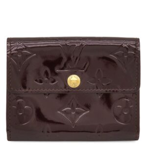 【★3％OFFクーポン】ルイヴィトン LOUIS VUITTON コインケース ラドロー モノグラムヴェルニ アマラント ゴールド金具 カードケース 名刺入れ 2つ折り M93519 BJ2067 【中古】新品同様品