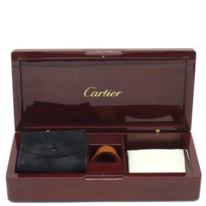 カルティエ Cartier 小物 時計ケース ジュエリーケース ウッド ブラウン ゴールド金具 ルーペ付き 茶 ウッド ウォッチ BOX 木箱 【箱】 【中古】中古美品