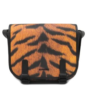 バーバリー BURBERRY ショルダーバッグ タイガープリント クロスボディバッグ PVC レザー ブラック×オレンジ ブラック金具 トラ柄 【保存袋】 【中古】新品同様品