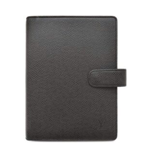 ルイヴィトン LOUIS VUITTON 手帳カバー アジェンダ MM タイガ アルドワーズ シルバー金具 黒 システム手帳 ダイアリー スケジュール帳 R20423 SP1001 【中古】