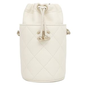 シャネル CHANEL ショルダーバッグ マトラッセ ミニバケット チェーンショルダー レザー ホワイト シャンパンゴールド金具 白 巾着バッグ 31****** 【箱】 【中古】