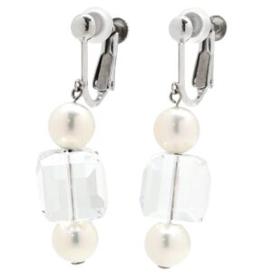 タサキ TASAKI イヤリング あこやパール 6.5－7mm パールホワイト×ホワイトゴールド アコヤ 真珠 2P 18K 750 WG 両耳用 クリップ 【中古】中古美品