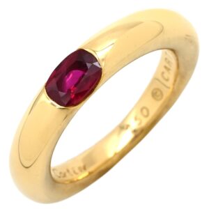 カルティエ Cartier リング 指輪 エリプス ルビー レッド×イエローゴールド #52 赤 Au750 18K 18金 1石 1粒 ヴィンテージ 11.5号 【中古】新品同様品