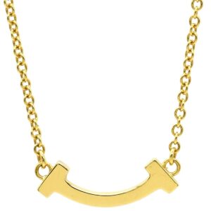 ティファニー Tiffany & Co ネックレス Tスマイル ミニ ペンダント イエローゴールド Au750 Tiffany T smile 62617640 【中古】