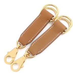 エルメス HERMES ショルダーストラップ アタッシュ ソワ ヴォーエプソン ゴールド ゴールド金具 茶 バッグアクセサリー Y刻印 【箱】 【中古】