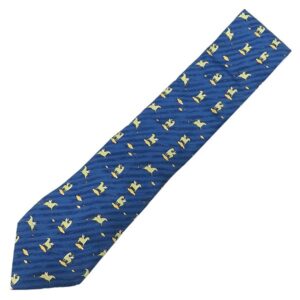 エルメス HERMES ネクタイ 総柄 9cm シルク ネイビー ペガサス柄 【中古】中古美品