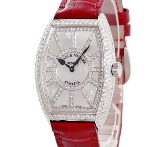 フランクミュラー FRANCK MULLER トノウカーベックス サンライズ 5852QZ SNR D CD K18WG無垢 純正ダイヤ シェル メンズ 腕時計クオーツ ホワイト 【中古】中古美品