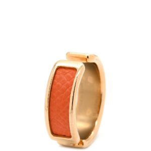 エルメス HERMES イヤリング イヤーカフ オランプGM メタル ヴォーエプソン レッドXピンクゴールド 赤 オレンジ 【箱】 【中古】