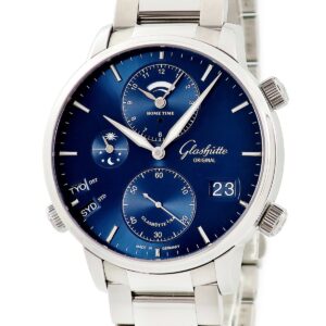 グラスヒュッテ オリジナル GLASHUTTE ORIGINAL セネタ コスモポリト 1-89-02-05-02-70 ブルー 青 パノラマデイト GMT メンズ 腕時計自動巻き ブルー 【中古】
