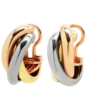 カルティエ Cartier ピアス トリニティ クラシックモデル ホワイトゴールドXイエローゴールドXピンクゴールド Cartier Au750 18K スリーカラー 【箱】 【中古】