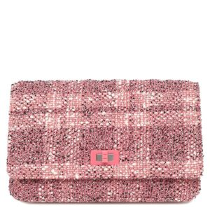 シャネル CHANEL ショルダーバッグ ツイード チェーンウォレット 2.55 ツイード ピンク シルバー金具 チェーンウォレット 27****** 【箱】 【中古】