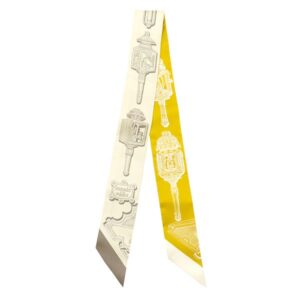 エルメス HERMES スカーフ ツイリー シルク ヴァニーユ×ジョーヌパイユ×エトゥープ 新品 未使用 【メルヴェイユーズ ランタン】 H063081S 【箱】 【中古】