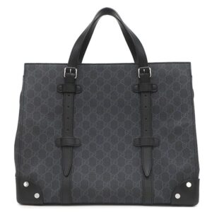 グッチ GUCCI トートバッグ GGスプリームキャンバス レザー ブラック シルバー金具 PVCキャンバス 626356 【中古】中古美品