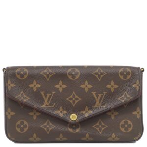【★3％OFFクーポン】ルイヴィトン LOUIS VUITTON チェーンウォレット ポシェット フェリシー モノグラムキャンバス フーシャ ゴールド金具 チェーンショルダー M61276 MI3129 【中古】中古品