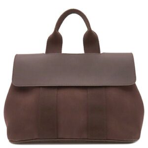 エルメス HERMES ハンドバッグ ヴァルパライソPM トワルシェブロン レザー アヴァンヌ シルバー金具 茶 【中古】